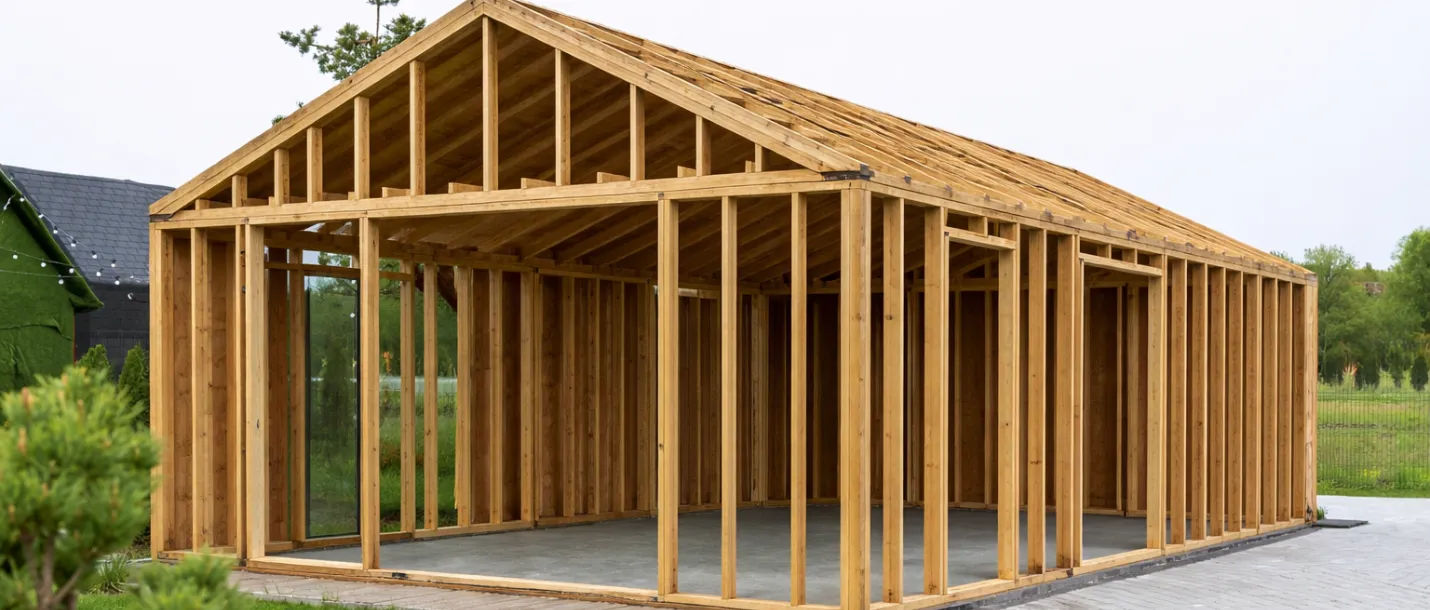 ADU construction wood frame backyard unit in Dallas